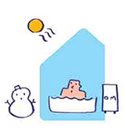 真冬のお湯採り